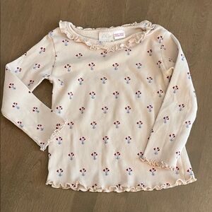 Zara Kids Cream Long Sleeve Floral Tee